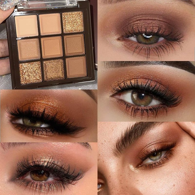 CAKAILA Neutral Nude Brown Smokey Eye Shadow Palette,Rose Gold Bronze Naked Cream Eyeshadow Palette Makeup,Natural Eyeshadow for Eyes Long Lasting Naturing-Looking