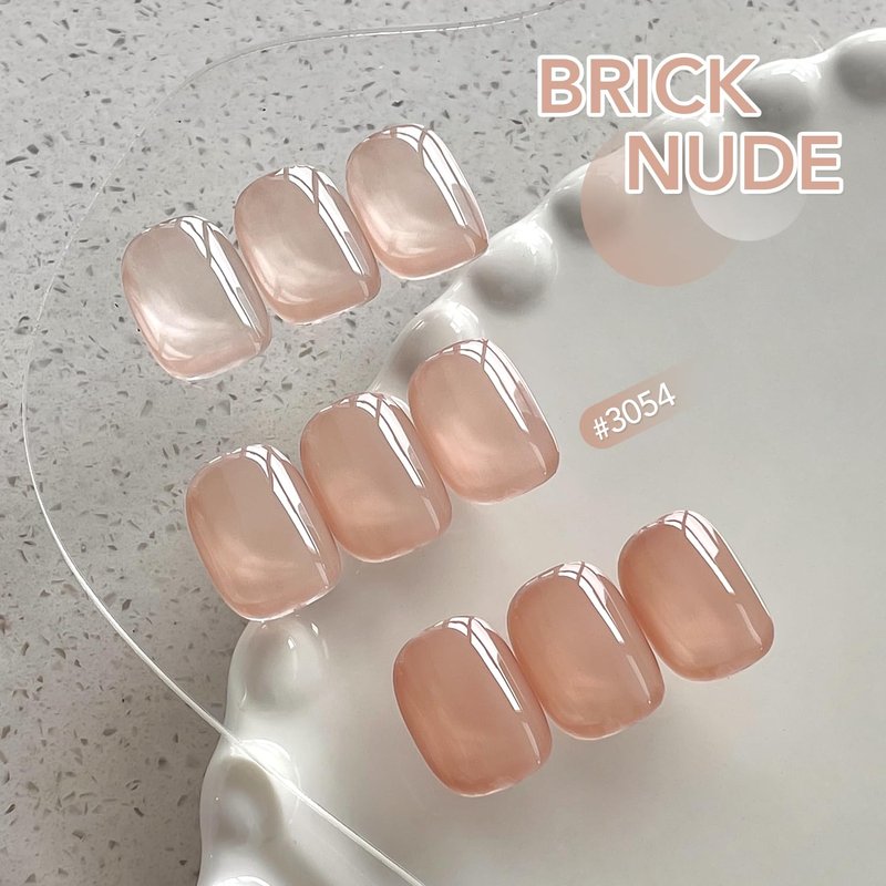 Nude Jelly Gel Nail Polish - 16ml Sheer Translucent Soak Off Formula | UV Light Cure for DIY Nail Art, 3054 Brick Nude