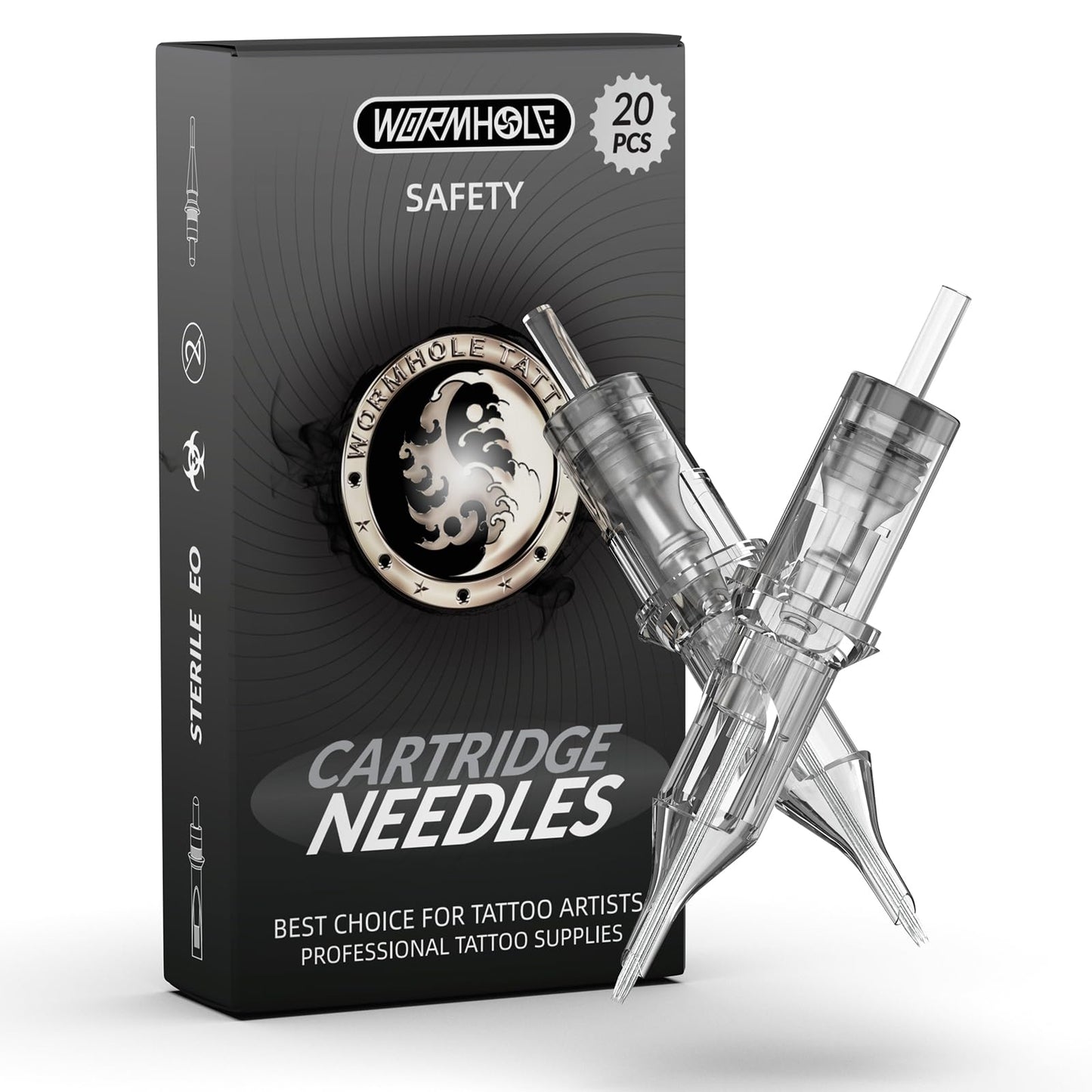 Wormhole Tattoo 20Pcs Tattoo Needles 5RL Disposable Tattoo Cartridge Needles Round Liner for Tattoo Gun Cartridge Machine Permanent Makeup (1005RL)