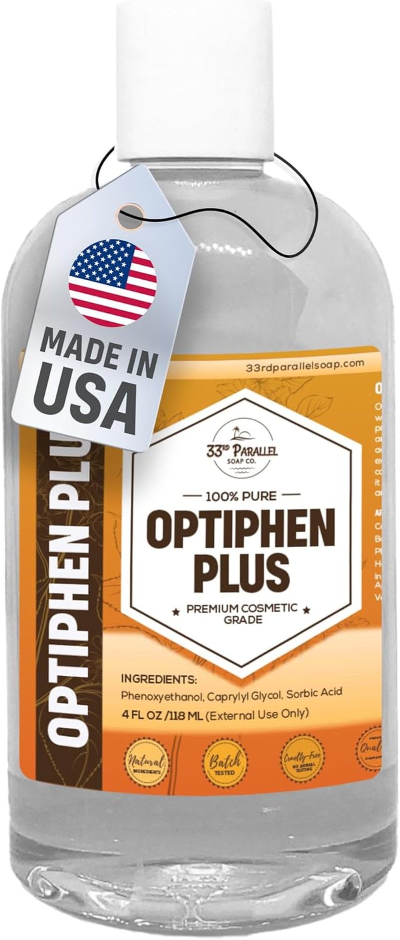OPTIPHEN Plus Natural Preservative - Paraben-Free & Formaldehyde-Free | 4 oz for Soap Making, Lotions & Creams