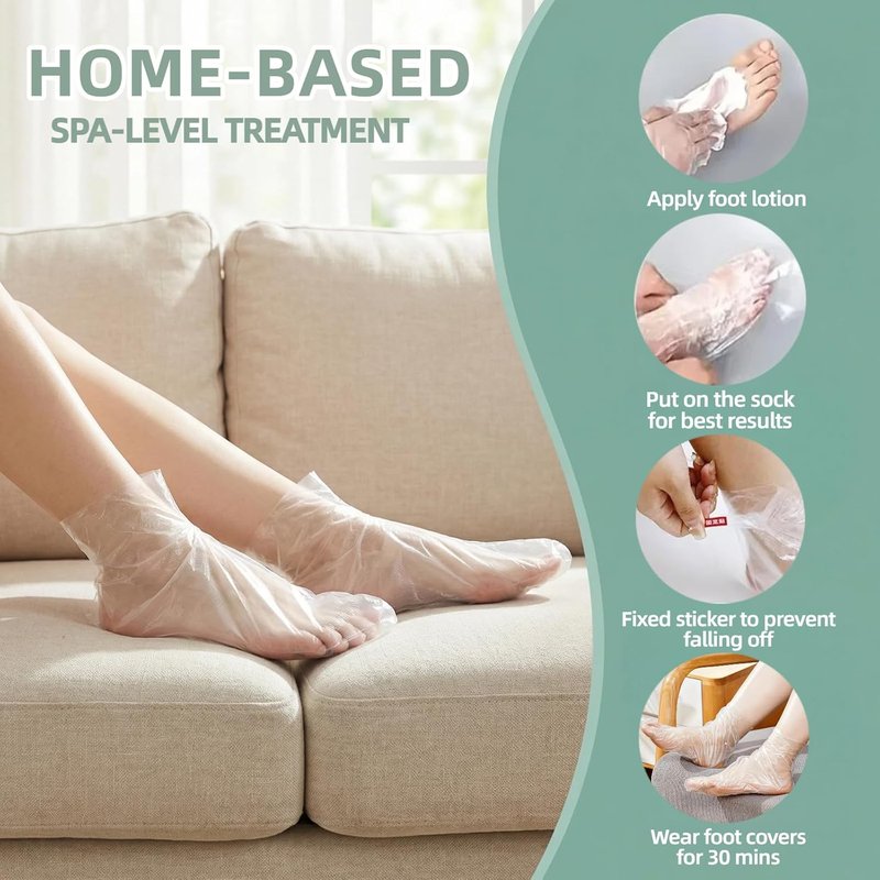 Skiennix Disposable Foot Covers - Thick Thermal Therapy Liners for Paraffin Bath | 12.2" L x 6.7" W (Pack of 100)