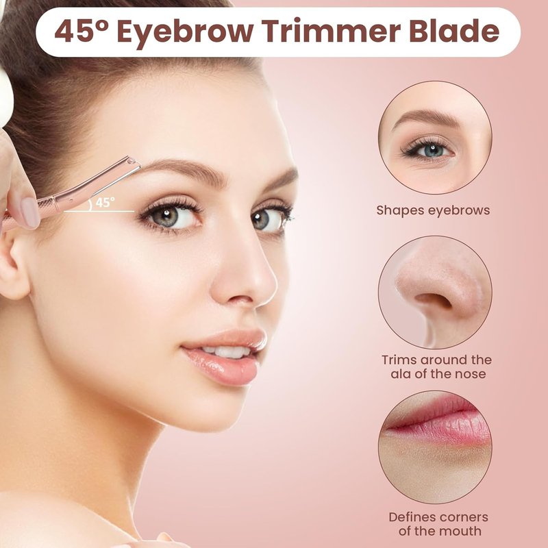 AIBRIT PRO Dermaplaning Tool - Professional Facial Razor for Peach Fuzz & Eyebrows | 12 Replaceable Blades, Silver