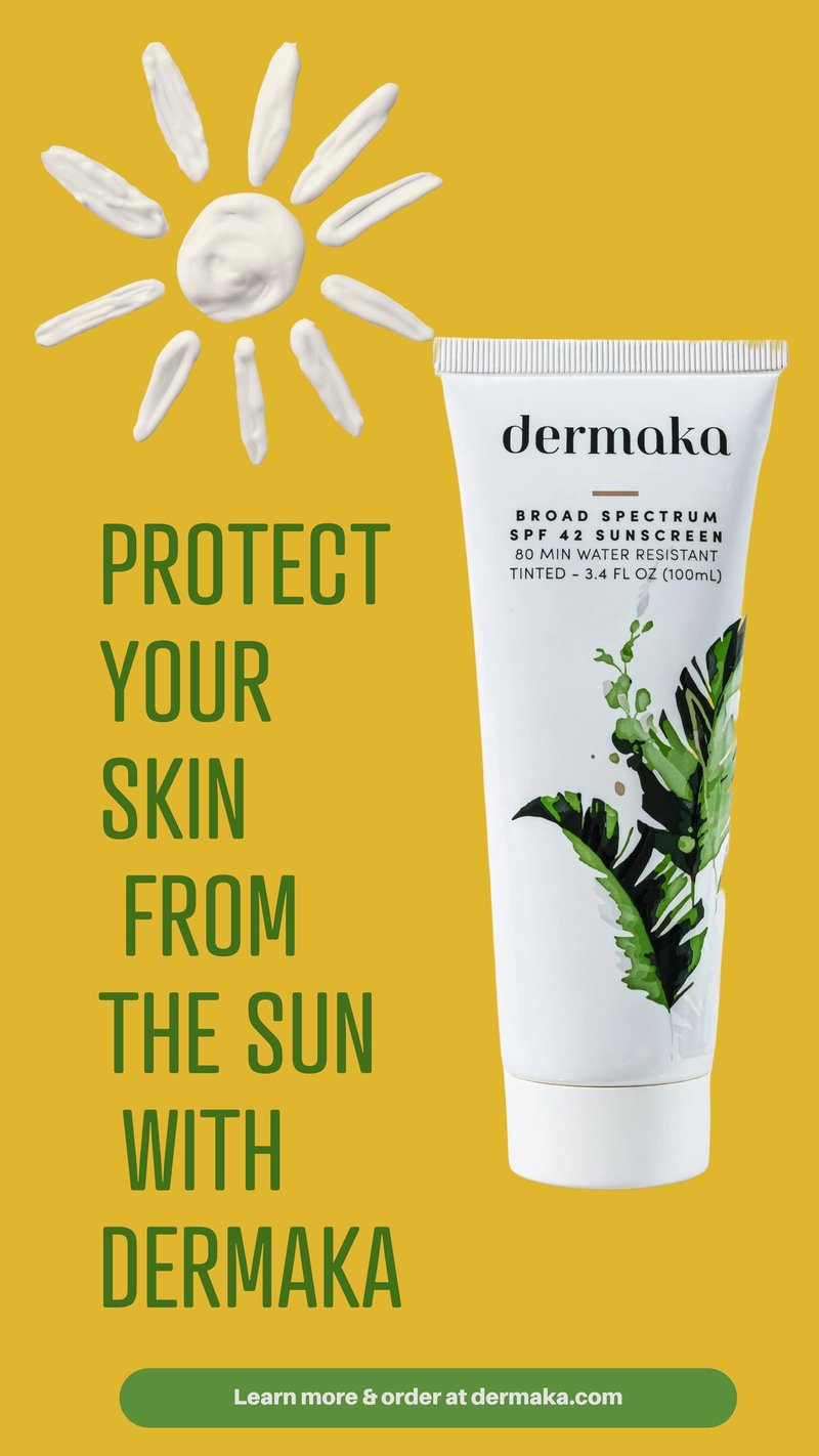 Dermaka Lightly Tinted Mineral Sunscreen SPF 42 – Anti-Aging Face Moisturizer with Zinc Oxide & Aloe Vera – Water Resistant, Non-Greasy & Reef Safe for Sensitive Skin – 3.4 oz