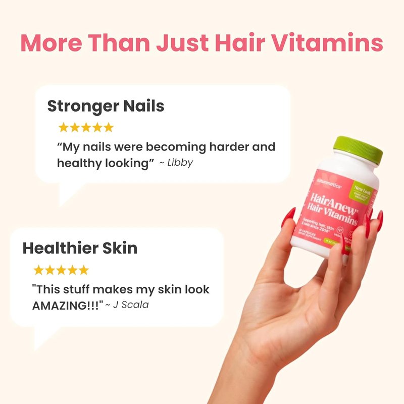 Hair Growth Vitamins - Vegan Formula with 5000mcg Biotin for Thicker, Fuller Hair | 60 Capsules with 11 Ingredients