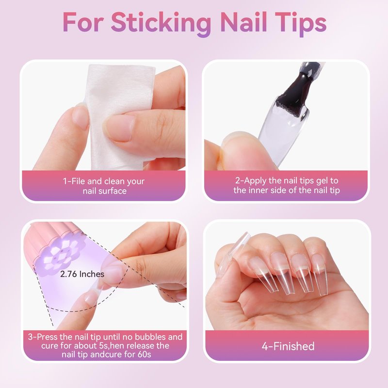 Makartt UV LED Nail Lamp - Gooseneck 58mW/cm² Flash Cure Lamp Rechargeable UV Light for Gel Nails with 4 Times & Auto Sensor USB Cordless Fast Curing Nail Art Design for Salon Home DIY (Pink)