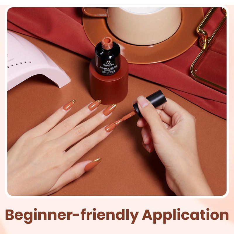 Beetles Orange Gel Nail Polish - Dark Orange Soak Off Gel for DIY Nail Art | 15ml