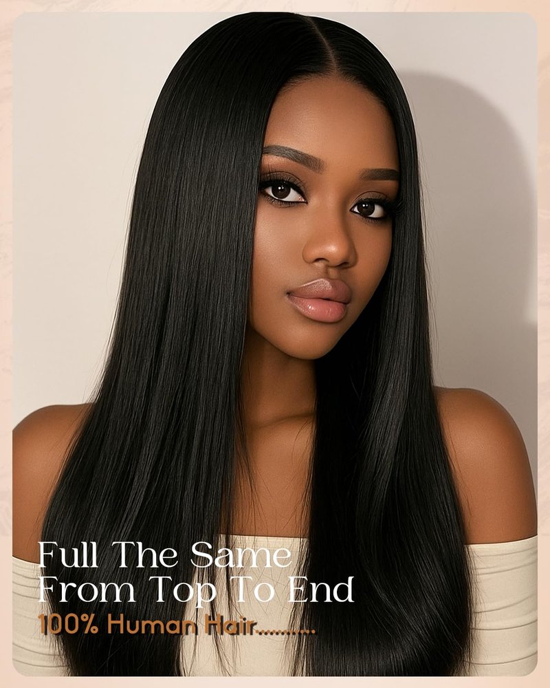 Alididi Glueless Wigs Human Hair Pre Plucked Pre Cut SKINLIKE Real 2x6 HD Lace Closure Wigs Human Hair 15A 200% Density 0.10mm Ultra-Thin Swiss Lace Drawstring Straight Wig Bleached Knots 26inch