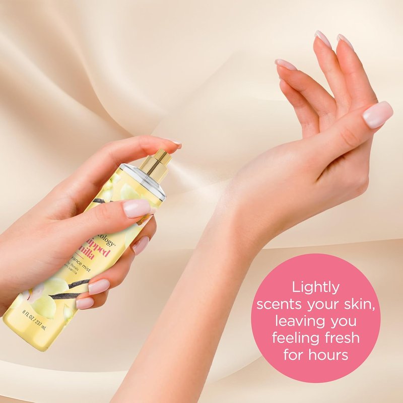 Bodycology Whipped Vanilla Body Mist - Long-Lasting Fragrance, 8 Fl Oz (Pack of 2)