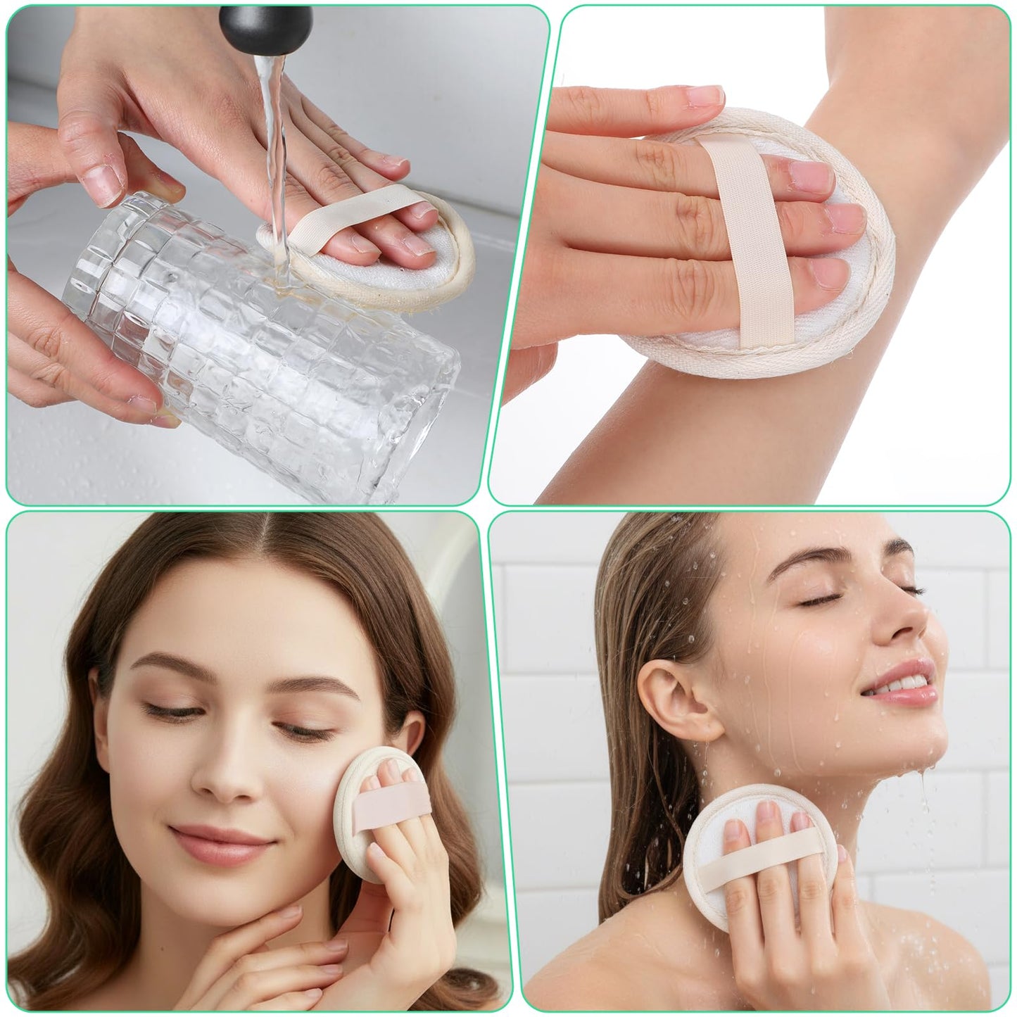 TIESOME 6 Pack Loofah Facial Scrubbers, Facial Cleanser Sponges Brush Exfoliating Scrub Pads Round Exfoliating Loofah Face Scrubber Made from Loofahes for Women Men