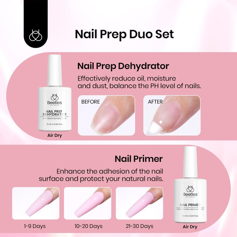 Beetles Gel Nail Kit Short Square with Nail Dehydrator and Primer, 576Pcs Half Matte Etch-X Gel Tips Solid Glue Mini Lamp Acrylic Tips Easy DIY Extension Set Gift for Women