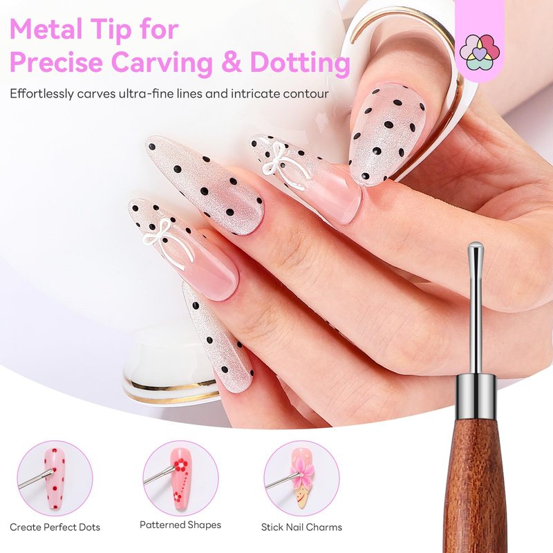 SAVILAND 5PCS Kolinsky Acrylic Nail Brush Set: Size 4# 8# 10# 12# 16# Acrylic Nail Brushes for Acrylics Application, Professional Acrylics Brushes for Nails Set Nails Extension & 3D Carving