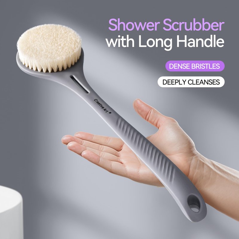 Back Scrubber for Shower for Women Men, Body Brush with Anti-Slip Long Handle