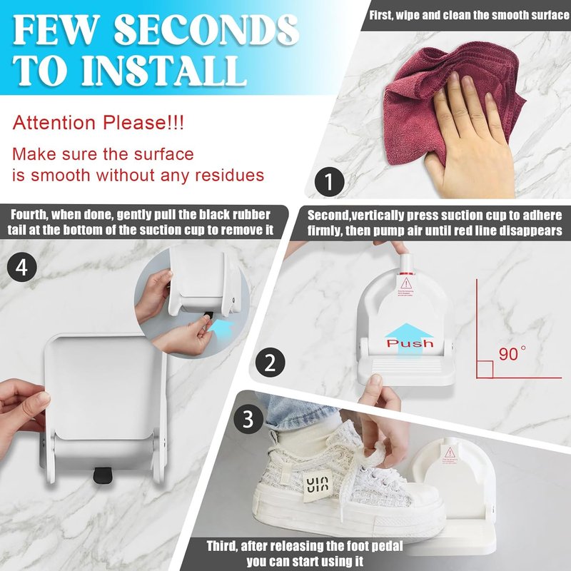 Foldable Shower Foot Rest - Anti-Slip Pedal for Shaving Legs | Reusable Shower Step with Strong Suction | Ideal for Pregnant Women & Back Pain Relief