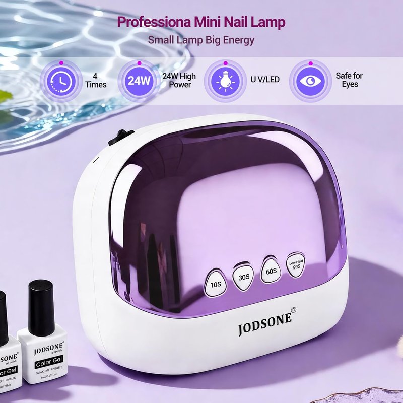 Cordless LED Nail Lamp - Rechargeable Portable Nail Dryer with LCD Display & 4 Timers | Home & Salon Use