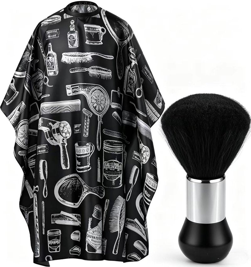 Borogo Professional Hair Cutting Cape with Neck Duster Brush, Salon Barber Cape, Hairdressing Accessories Floral Print