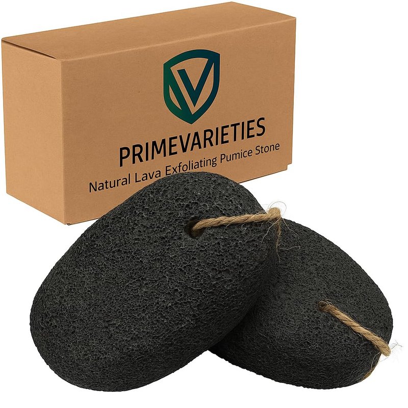 PrimeVarieties Pumice Stone for Feet, 2 Pack Natural Volcanic Foot Pumice Stone for Callus & Dead Skin Removal, Pedicure Foot Scrubber, Hard Skin Remover for Smooth Heels