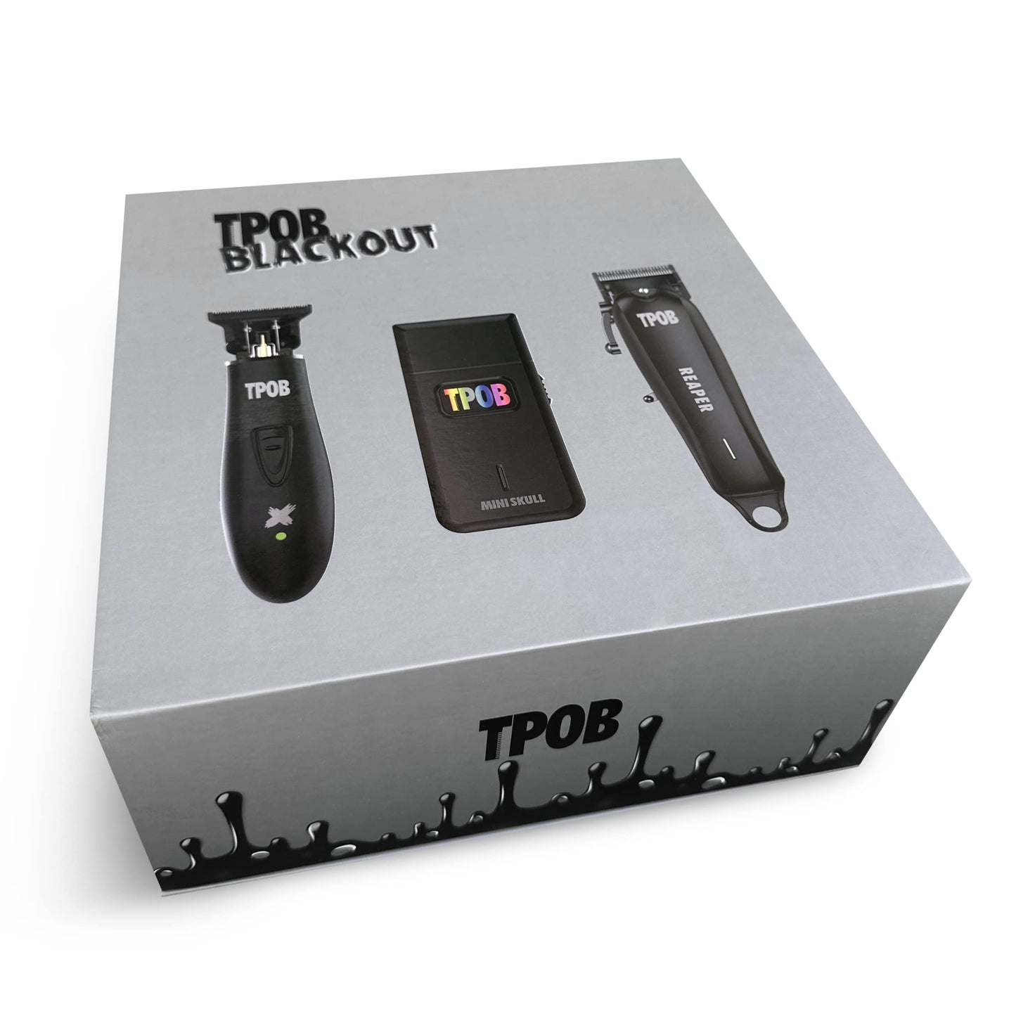 TPOB Slime 2 Black Clipper Trimmer Shaver Set Barber Hair Clippers for Men 6800 RPM with Rubber Case