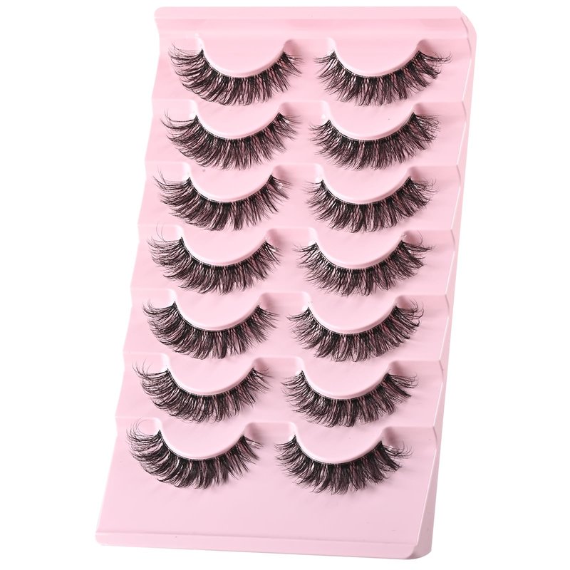 FARRED Cat Eye Lashes Natural Eyelashes Short Wispy Lash Strips Volume Cateye False Eyelash Medium Length Fake Lashes Natural Looking Hybrid Clusters Full Demi Wispies Strip Pestañas (A1 | 8-14MM)