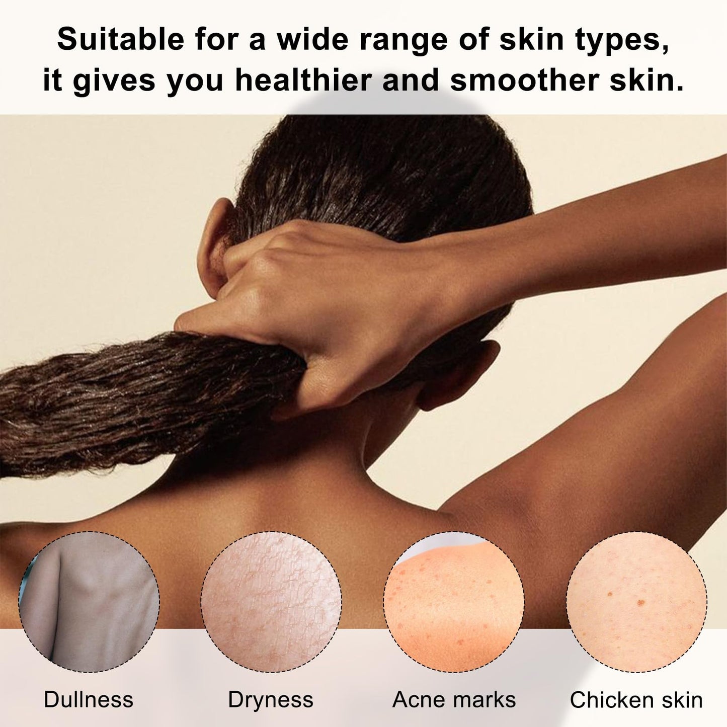 4 Pieces Nylon African Exfoliating Net Sponge, Authentic African Net Sponge for Bath and Shower, Body Scrubber Back Exfoliating Bath Accessories (Black, Dark Blue, Light Blue, Brown)