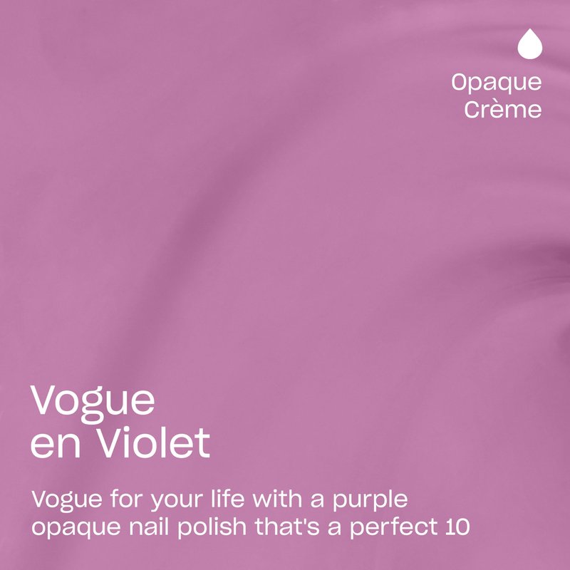 OPI Nail Lacquer Vogue en Violet | Opaque Soft Purple Crème Chip Resistant Nail Polish | Make 'Em Jelly! Collection | Summer 2025