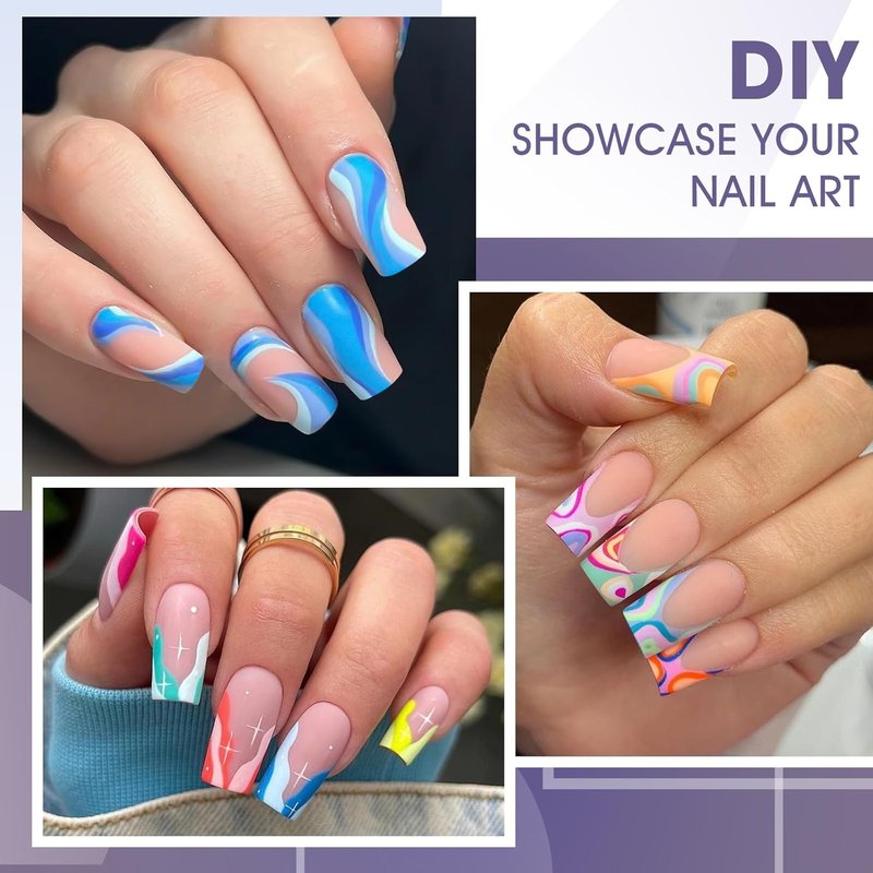 Short Square Gel Nail Tips - 240 PCS Full Cover Acrylic Fake Nails for DIY Manicure | 12 Sizes Available
