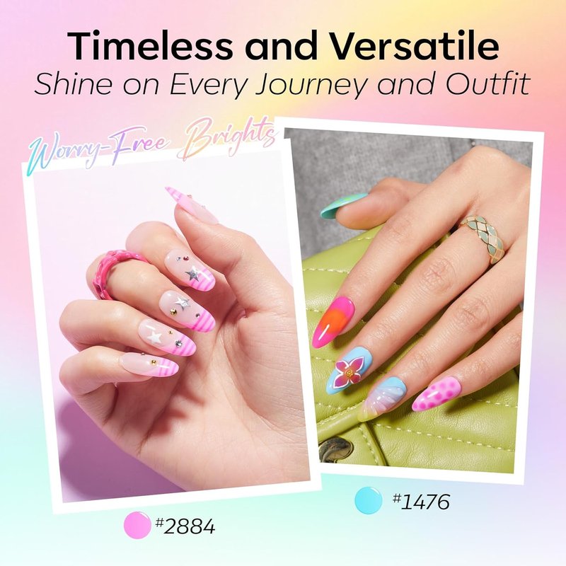 Modelones Neon Gel Nail Polish Set - Hema-Free 6 Vibrant Colors for Summer Nail Art | LED DIY Kit