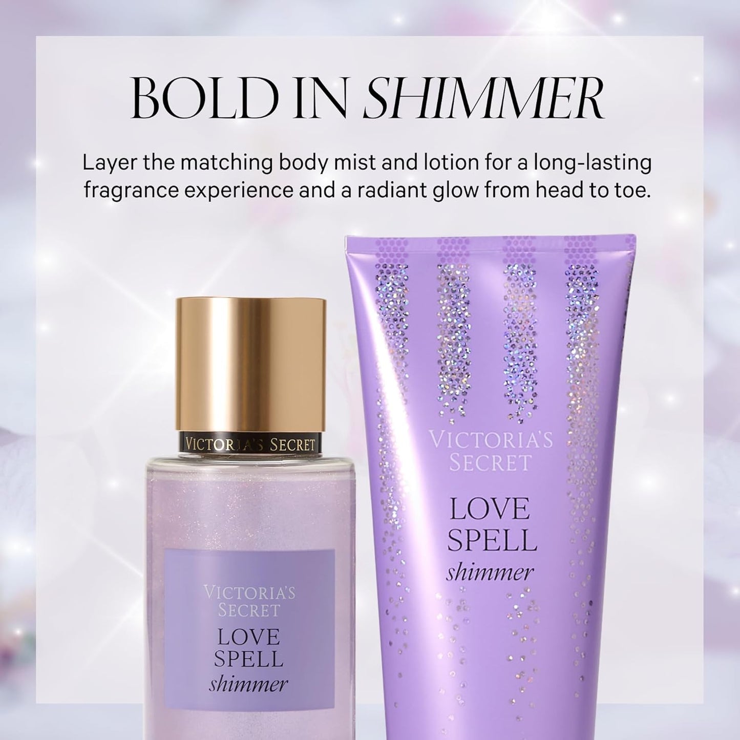 Victoria's Secret Love Spell Body Spray - Shimmer Mist with Cherry Blossom & Fresh Peach (8.4 oz)