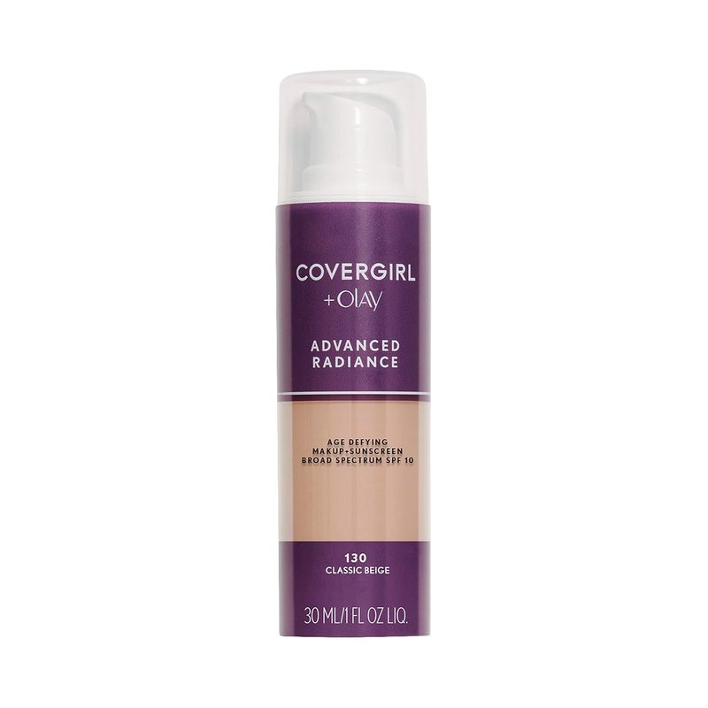 COVERGIRL Advanced Radiance Foundation - Age Defying Liquid Makeup, Creamy Natural 120 | 1 Ounce