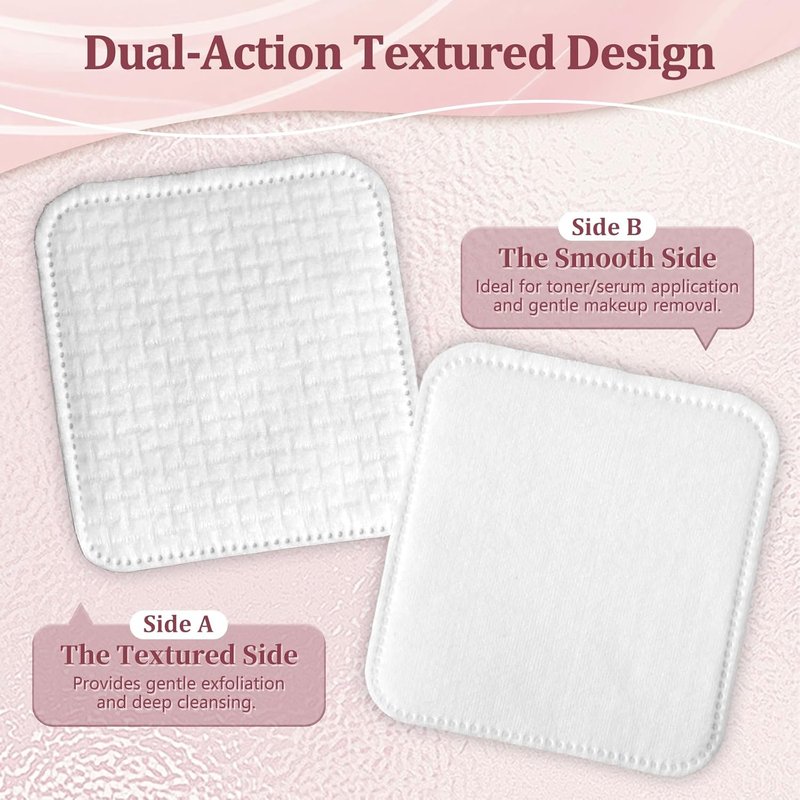 Non-Woven Square Cosmetic Pads - 150PCS Lint-Free, Ultra Soft Facial Cotton Rounds for Sensitive Skin | Highly Absorbent