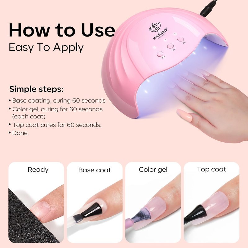 modelones Gel Nail Polish Jelly Nude Polish Sheer Natural Pink Translucent Soak Off LED Nail Lamp Nude Gel Nail Polish for Summer Nail Art DIY Manicure Gift for Women 15 ML