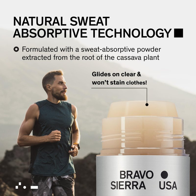 Aluminum-Free Deodorant for Men by Bravo Sierra, 2-Pack-Contains Natural Ingredients–Long Lasting All-Day Odor and Sweat Protection-White Vetiver & Cedarwood, 3.2 oz-Paraben-Free, Vegan & Cruelty-Free