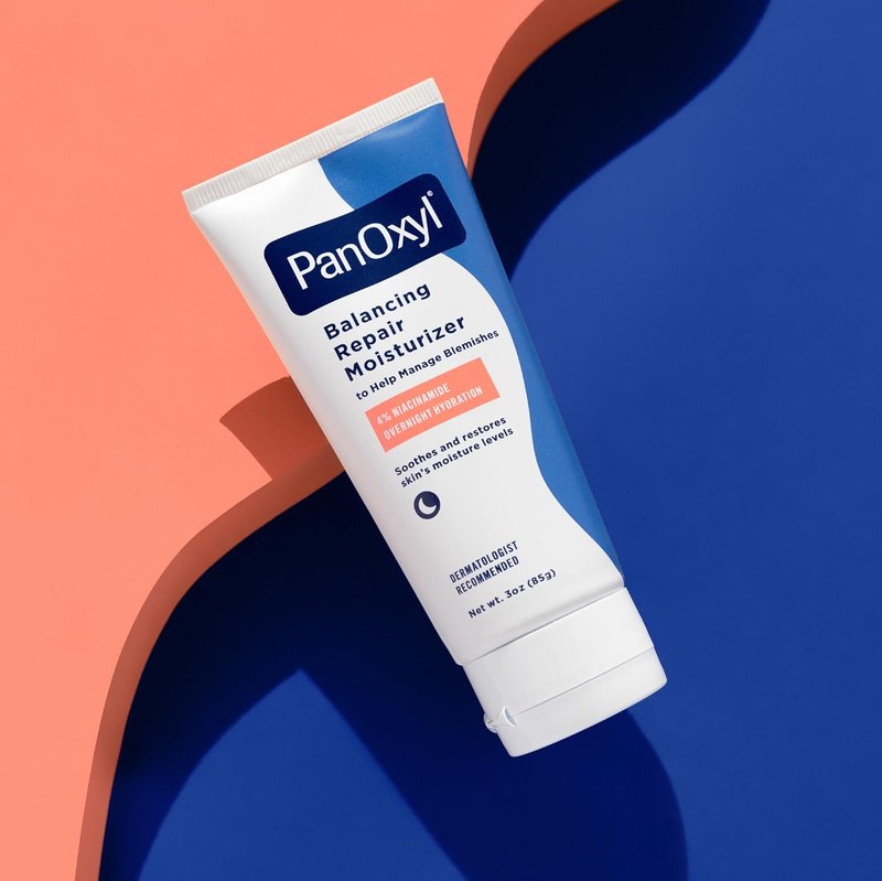 PanOxyl PM Balancing Repair Moisturizer - Hydrating Niacinamide & Ceramides for Acne-Prone Skin | 3 oz