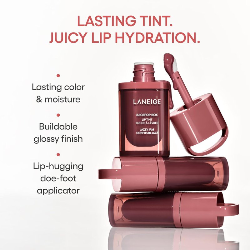 LANEIGE JuicePop Box Lip Tint - Long-Lasting Hydrating Formula | Buildable Juicy Color & Shine