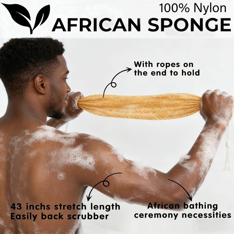 Ember and Root African Exfoliating Body Net Sponge, Ember and Root African Net Sponge, Exfoliating Towel, Exfoliating Washcloth Face & Body Scrub Towel for All Skin Types, Gentle Exfoliation (Bronze)