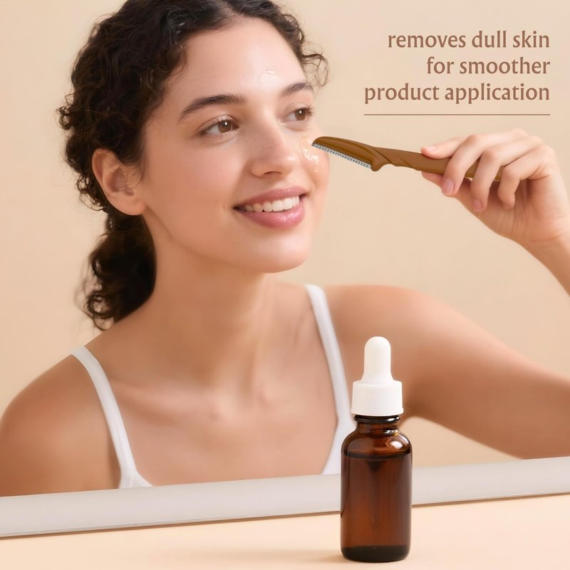 BodyJ4You Organic Jojoba Oil 6PC Dermaplane Razors for Women Face - USDA Organic 100% Pure Natural - Face Razor Eyebrow Hair Trimmer Men Facial Hair Shaver - Unrefined Cold Pressed Skin Care - 1 Fl Oz