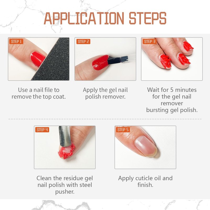 JODSONE 10ml Gel Nail Remover 2Pcs Quick Gel Polish Remover 3-5 Minutes for Nails