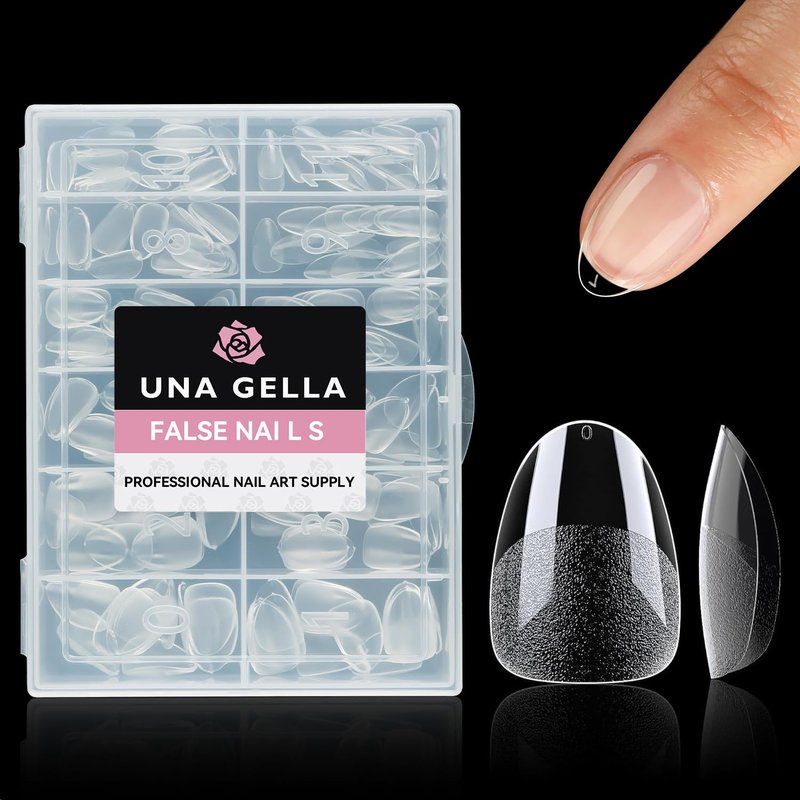 Extra Short Almond Nail Tips - 312pcs Pre-Shaped Half Matte Gel Nails | DIY Home Salon, 12 Sizes Available