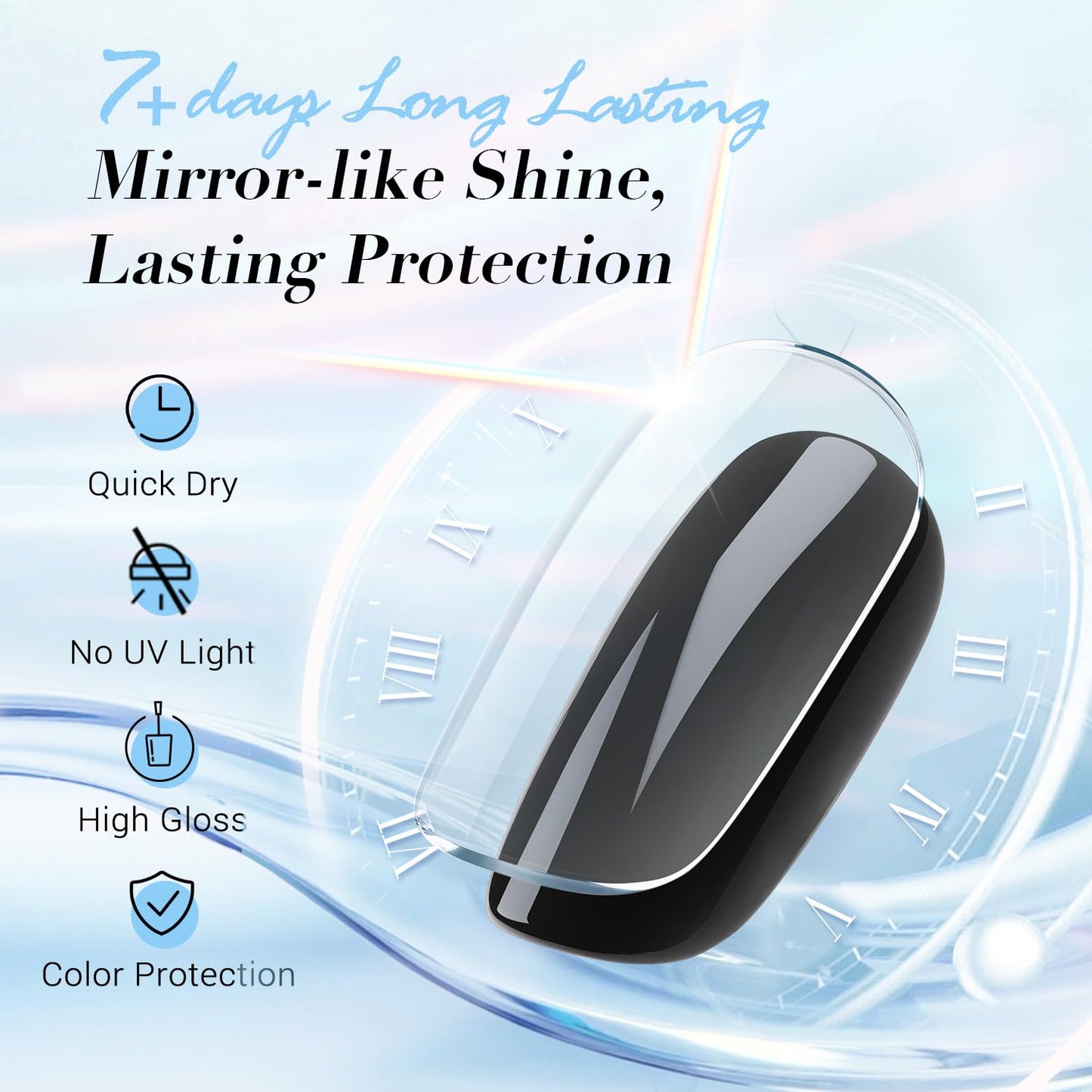 Top Coat Nail Polish - Clear Quick Dry Formula for Glossy Shine | Long Lasting Natural Nail Lacquer