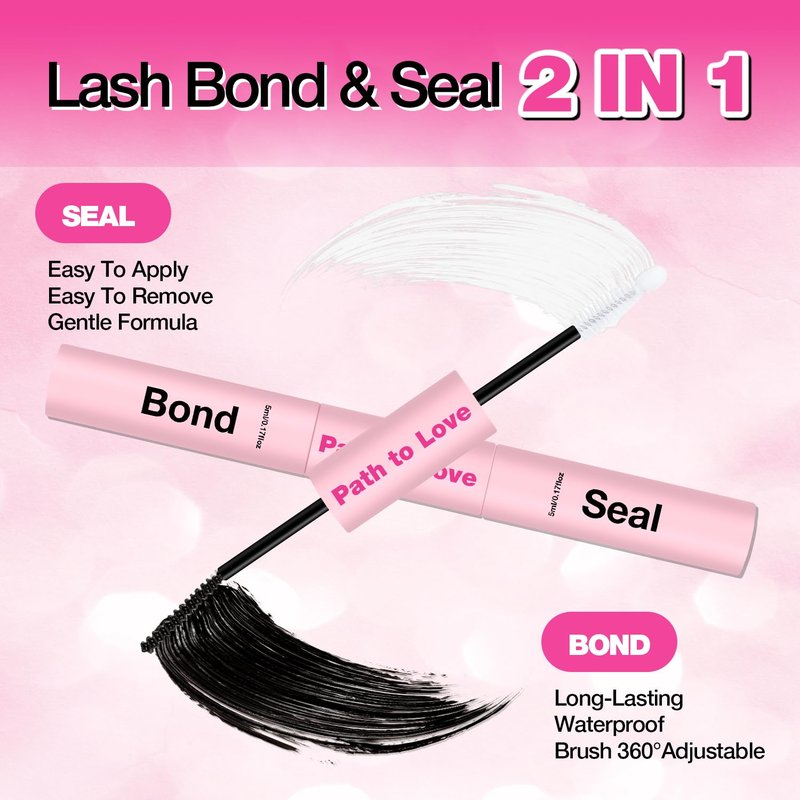 Skiennix Lash Cluster Glue Set - 150H Strong Hold Waterproof Adhesive | 2x5ml + 1x0.24oz for DIY Lashes