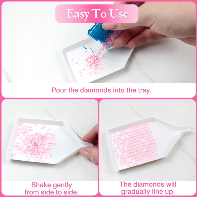 6 PCS Plastic Diamond Painting Bead Sorting Trays – Durable Craft Accessories for DIY Diamond Art, Nail Art & Phone Decoration