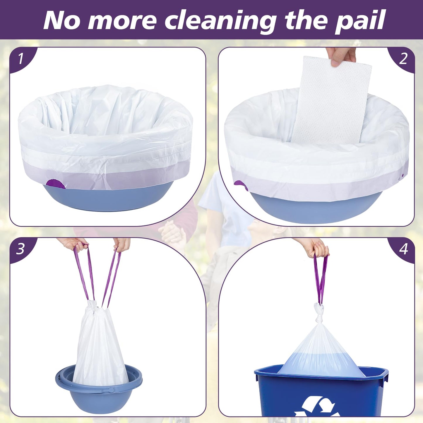 Commode Liners with Absorbent Pads, 60 Commode Liners and 60 Commode Pads, Potty Bags for Portable Toilet Potty Chair Liners for Portable Toilet, Adult Commode Chair and Bedpan