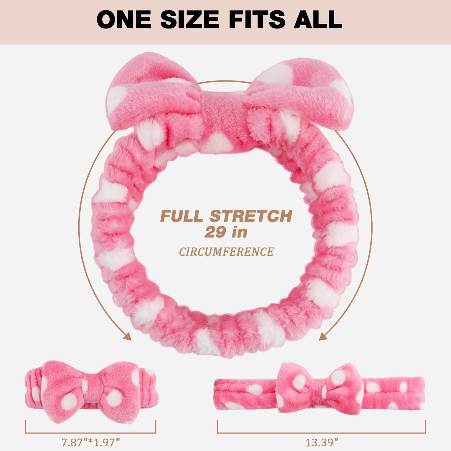 YOOVR 8pcs Spa Headband, Stocking Stuffers for Teen Girls Women, Bulk Cute Small Christmas Trendy Stuff Gifts, Skincare Makeup Face Wash Headband, Hair Accessories, Party Favors Easter Basket Stuffers