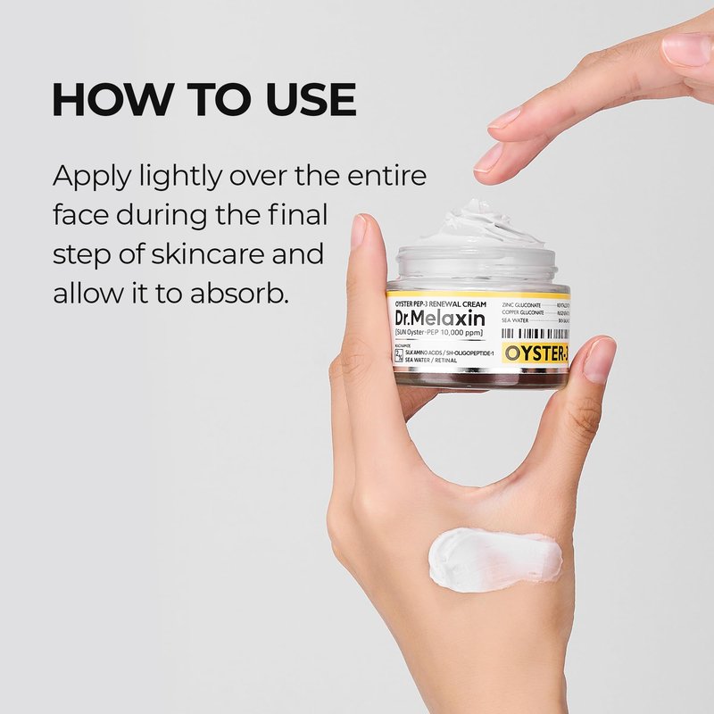 Dr.Melaxin Oyster Pep3 Renewal Cream | Daily Anti-Aging Face Moisturizer, Skin Elasticity & Reduce Wrinkle, 50ml,1.69 fl oz.