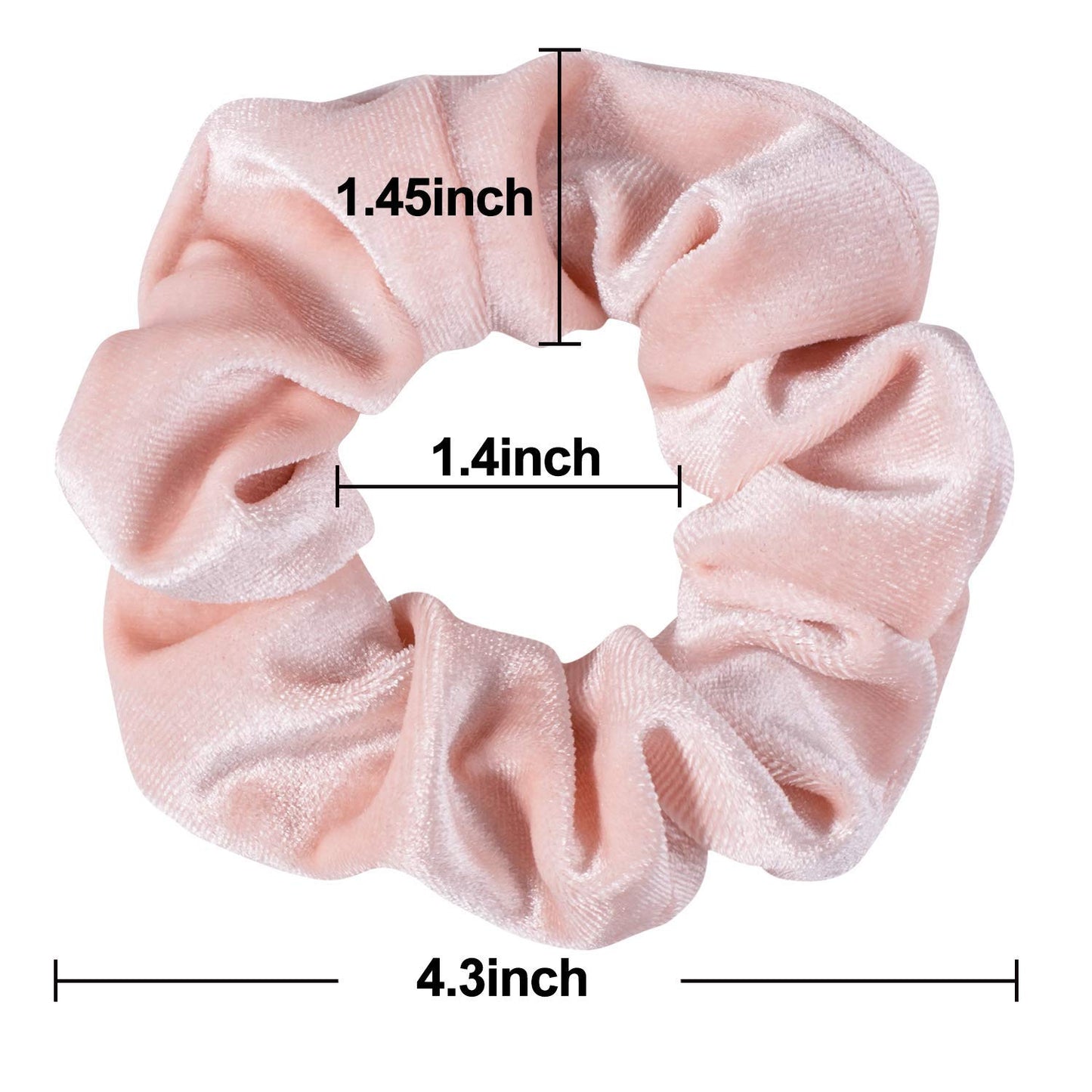 Whaline Velvet Scrunchies - 12 Pcs Blush Theme Hair Ties for Women | Soft, Thick Bobbles for Girls