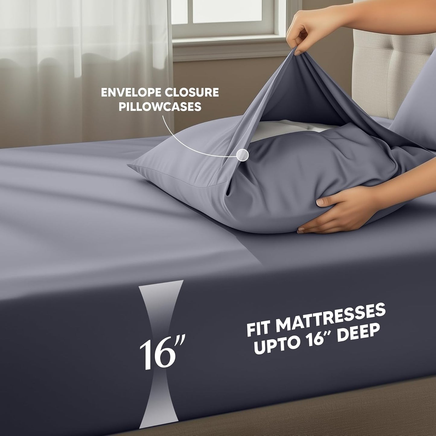 Utopia Bedding Queen Size Sheet Set - Soft, Breathable Microfiber | 4-Piece in Grey, Oeko Tex Certified