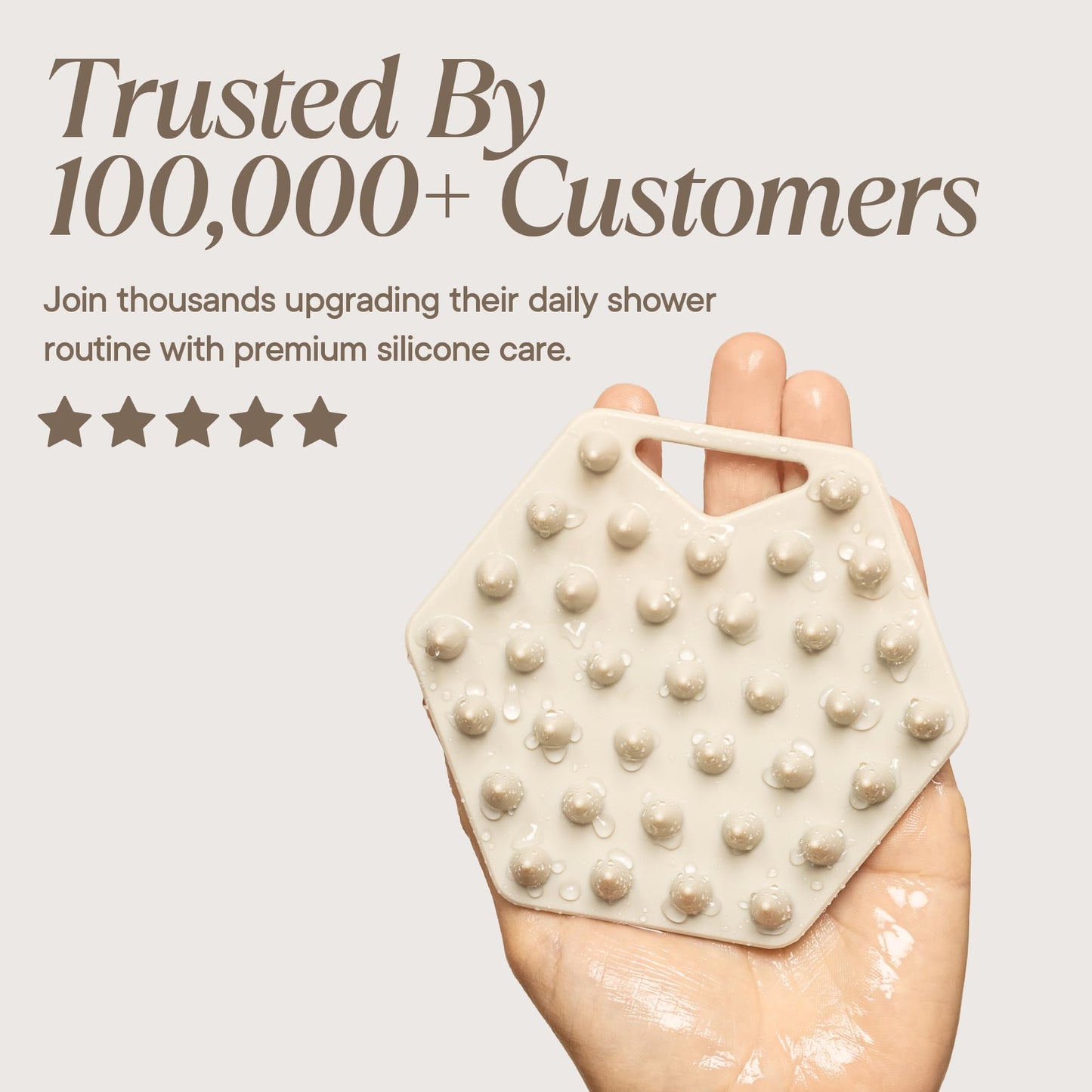 TOOLETRIES Silicone Scalp Scrubber Shampoo Brush, Scalp Brush for Hair Growth for Men & Women, Exfoliates Dandruff & Oil Build-up, Soft Flexible Bristles for Thick, Thin, Wet & Dry Hair - Sand