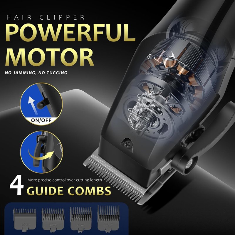 Skiennix Hair Clippers for Men - 4-Piece Cordless Grooming Kit with LED Display & Accessories