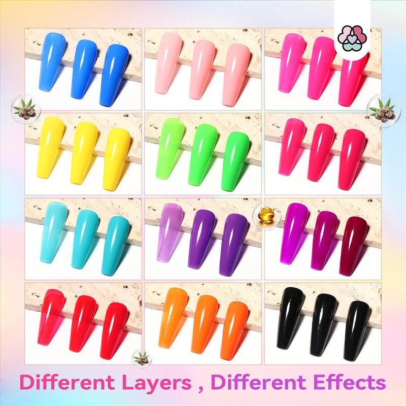 SAVILAND Neon Nail Polish Set: 12 Colors Bright Summer Nail Polish with 2Pcs Base Top Coat Hot Pink Yellow Green Quick Dry Nail Polish Kit Regular Fingernail Polish Pack for Beginner DIY Home Salon