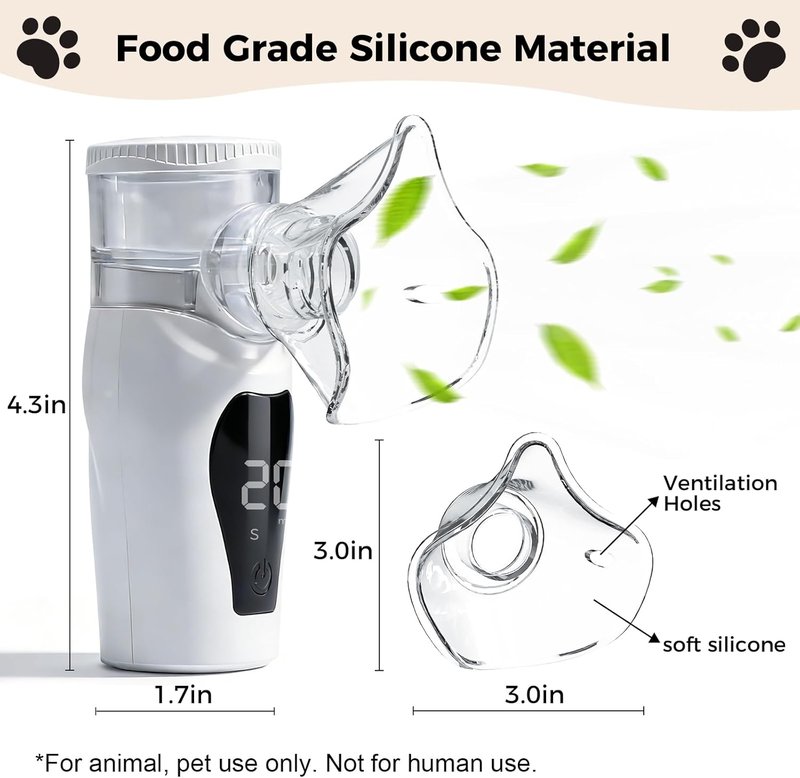 Portable Pet Humidifier Mask for Cats - Low Noise, USB Powered