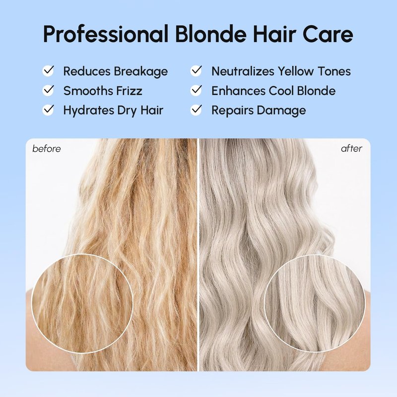 MAREE Anti Yellow Purple Hair Mask for Damaged Hair - Purple Deep Conditioner & Blonde Toner - Hydrating Deep Conditioning for Dry, Curly, Blonde, Orange, Brassy, Bleached - Mascarilla para el Cabello
